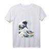 Damen T-Shirt mit 'Die große Welle von Kanagawa' - Japanische Kunst & Ukiyo-e Design, V-Ausschnitt, perfektes Geschenk für Japan-Fans und Kunstliebhaber