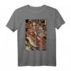 Japanisches Retro-Kunstwerk Samurai reitet riesige Kröte - Vintage-Kunst T-Shirt für Anime-, Manga- und Kunstfans