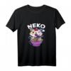 Kawaii Anime Ramen Katze T-Shirt – Niedliches japanisches Kätzchen-Shirt, Perfekt als Geschenk für Anime-, Katzen- und Japan-Fans