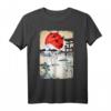 Aquarellierter japanischer Kranich T-Shirt – Elegantes Kunstmotiv im japanischen Stil, perfekt für Naturliebhaber und Kunstfans