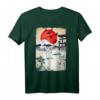 Aquarellierter japanischer Kranich T-Shirt – Elegantes Kunstmotiv im japanischen Stil, perfekt für Naturliebhaber und Kunstfans