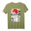 Aquarellierter japanischer Kranich T-Shirt – Elegantes Kunstmotiv im japanischen Stil, perfekt für Naturliebhaber und Kunstfans