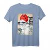 Aquarellierter japanischer Kranich T-Shirt – Elegantes Kunstmotiv im japanischen Stil, perfekt für Naturliebhaber und Kunstfans
