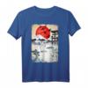Aquarellierter japanischer Kranich T-Shirt – Elegantes Kunstmotiv im japanischen Stil, perfekt für Naturliebhaber und Kunstfans