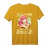 Just A Girl Who Loves Anime And Cats - Anime Girl T-Shirt für Otaku Fans, Teen Mädchen & Frauen, Perfekt für Weihnachten, Geburtstag & Japan-Urlaub