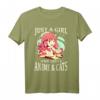 Just A Girl Who Loves Anime And Cats - Anime Girl T-Shirt für Otaku Fans, Teen Mädchen & Frauen, Perfekt für Weihnachten, Geburtstag & Japan-Urlaub