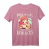 Just A Girl Who Loves Anime And Cats - Anime Girl T-Shirt für Otaku Fans, Teen Mädchen & Frauen, Perfekt für Weihnachten, Geburtstag & Japan-Urlaub