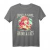 Just A Girl Who Loves Anime And Cats - Anime Girl T-Shirt für Otaku Fans, Teen Mädchen & Frauen, Perfekt für Weihnachten, Geburtstag & Japan-Urlaub