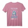 Japan Anime Mädchen T-Shirt mit Katzenliebe - Otaku Kultur, Manga & Japanische Anime Kleidung für Mädchen und Jungen