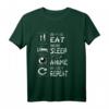 Vintage Japanisches Anime Love Shirt für Jungen, Mädchen & Kinder - Lustiges Retro Eat Sleep Anime Repeat T-Shirt für Anime- und Vogelliebhaber
