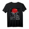 Roter Mond mit Rabe T-Shirt - Japanisch Schwarze Krähen Design für Krähen- und Rabenliebhaber