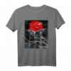 Roter Mond mit Rabe T-Shirt - Japanisch Schwarze Krähen Design für Krähen- und Rabenliebhaber