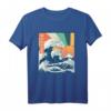 Retro große Welle weg von Kanagawa Japanischer Marine Day T-Shirt – Vintage Kunstdesign für Marine- und Ozeanliebhaber