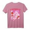 Kawaii Axolotl Anime T-Shirt im Retro Stil mit Erdbeermilch - Perfekt für Otaku, Manga & Japan Fans