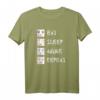 Eat Sleep Anime Repeat - Lustiges Manga T-Shirt für Anime- und Manga-Fans, Otaku & Japan Kultur Liebhaber, Perfektes Geschenk