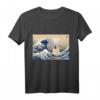 Lustiges Anime-Katzen T-Shirt mit japanischen Kanagawa-Wellen – Perfekt für Kulturliebhaber, Otaku und Katzenfans