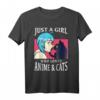 Just A Girl Who Loves Anime - Anime Girl Otaku T-Shirt für Fans, Mädchen & Frauen, Perfekt als Geschenk für Weihnachten, Geburtstag oder Japan-Urlaub