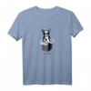 Kawaii Katze japanischer Anime Konnichiwa T-Shirt – Süßes Cartoon Katzen-Shirt für Anime-, Japan- und Katzenliebhaber