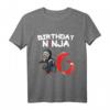 Kinder Birthday Ninja T-Shirt für 6 Jahre – Süß, Lustig und Niedlich, Perfekt für Geburtstagsfeiern, Taufen, Weihnachten und mehr