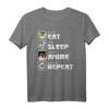 Eat Sleep Anime Repeat Otaku T-Shirt – Lustiges Manga & Anime Design für Damen, Herren & Kinder, Perfekt für Anime Fans und Otaku