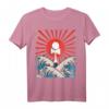 Japanische Wellen bei Sonnenaufgang Kendama T-Shirt – Perfektes Geschenk für Kendama-Fans, Trainer und Trick-Künstler