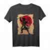 Japanischer Samurai Papyrus Sun Kalligraphie T-Shirt – Krieger Motiv für Fans japanischer Kultur, Anime & Streetwear zum Geburtstag, Halloween & mehr