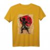 Japanischer Samurai Papyrus Sun Kalligraphie T-Shirt – Krieger Motiv für Fans japanischer Kultur, Anime & Streetwear zum Geburtstag, Halloween & mehr
