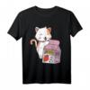 Kawaii Cat - Strawberry Milk Shake T-Shirt - Niedliches Japanisches Katzen-Design im Retro 90er Look, perfekt für Anime- und Kawaii-Fans