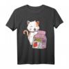 Kawaii Cat - Strawberry Milk Shake T-Shirt - Niedliches Japanisches Katzen-Design im Retro 90er Look, perfekt für Anime- und Kawaii-Fans
