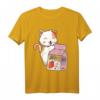 Kawaii Cat - Strawberry Milk Shake T-Shirt - Niedliches Japanisches Katzen-Design im Retro 90er Look, perfekt für Anime- und Kawaii-Fans