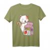 Kawaii Cat - Strawberry Milk Shake T-Shirt - Niedliches Japanisches Katzen-Design im Retro 90er Look, perfekt für Anime- und Kawaii-Fans