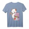 Kawaii Cat - Strawberry Milk Shake T-Shirt - Niedliches Japanisches Katzen-Design im Retro 90er Look, perfekt für Anime- und Kawaii-Fans