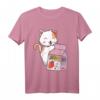 Kawaii Cat - Strawberry Milk Shake T-Shirt - Niedliches Japanisches Katzen-Design im Retro 90er Look, perfekt für Anime- und Kawaii-Fans