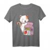 Kawaii Cat - Strawberry Milk Shake T-Shirt - Niedliches Japanisches Katzen-Design im Retro 90er Look, perfekt für Anime- und Kawaii-Fans