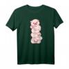 Niedliches Kawaii Anime T-Shirt mit Schweinen auf einem Stapel – Japanisches Ästhetisches Design für Anime- und Kawaii-Fans