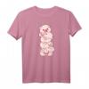 Niedliches Kawaii Anime T-Shirt mit Schweinen auf einem Stapel – Japanisches Ästhetisches Design für Anime- und Kawaii-Fans