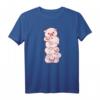 Niedliches Kawaii Anime T-Shirt mit Schweinen auf einem Stapel – Japanisches Ästhetisches Design für Anime- und Kawaii-Fans