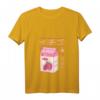 Damen Kawaii Japanisches Erdbeer Milch Getränk T-Shirt mit V-Ausschnitt - Retro Manga Design, Humorvoll & Perfektes Geschenk für Japan-Fans