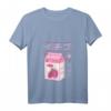Damen Kawaii Japanisches Erdbeer Milch Getränk T-Shirt mit V-Ausschnitt - Retro Manga Design, Humorvoll & Perfektes Geschenk für Japan-Fans