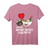 Cute Kawaii Sushi You Maki Miso Happy! Asia Food Ramen T-Shirt – Lustiges Sushi Design für Sushi Liebhaber & Fans der Japanischen Küche