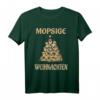 Mopsige Weihnachten - Lustiges Mops Hund T-Shirt mit Weihnachtsbaum Motiv für Hundeliebhaber und Mopsbesitzer