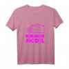 Kirmes Modell Damen Mädchen Jahrmarkt T-Shirt mit Riesenrad & Kamera - Buntes Pink Design für Freizeitpark- & Jahrmarkt-Fans