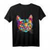 Buntes Katzen-Design T-Shirt für Katzenliebhaber – Originelles Geschenk für Weihnachten, Geburtstag & Valentinstag