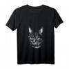 Damen Katzen Gesicht Zeichnung Stil T-Shirt mit V-Ausschnitt – Elegantes Tiermotiv für Katzenliebhaberinnen