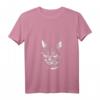 Damen Katzen Gesicht Zeichnung Stil T-Shirt mit V-Ausschnitt – Elegantes Tiermotiv für Katzenliebhaberinnen