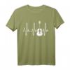 Geschenk für Gitarrenspieler Herzschlag Gitarre T-Shirt - Klassisch geschnitten, doppelt genähter Saum