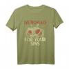 Fliegendes Spaghetti Monster T-Shirt - He Boiled For Your Sins, Satire gegen Religion & gesellschaftskritisches Geschenk für Atheisten und Skeptiker