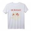 Fliegendes Spaghetti Monster T-Shirt - He Boiled For Your Sins, Satire gegen Religion & gesellschaftskritisches Geschenk für Atheisten und Skeptiker