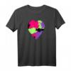 Buntes Herz Tarneffekt T-Shirt in Rosa, Lila, Grün & Schwarz – Lustiges Kommunikationsshirt für Familie, Freunde & Kinder