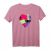 Buntes Herz Tarneffekt T-Shirt in Rosa, Lila, Grün & Schwarz – Lustiges Kommunikationsshirt für Familie, Freunde & Kinder